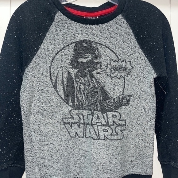 STAR WARS Boys Medium Darth Vader Sweatshirt Black Gray - Picture 1 of 4